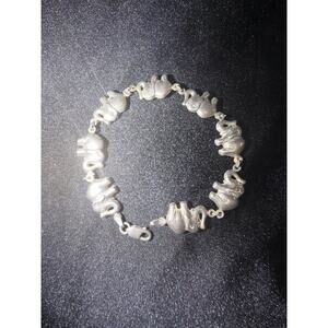 Sterling silver marked 999 elephant bracelet, "lucky elephant" march bracelet